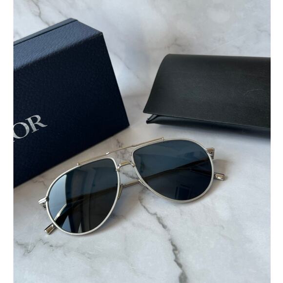 NEW Dior Blacksuit AU Aviator Sunglasses in Blue Silver - Picture 1 of 7